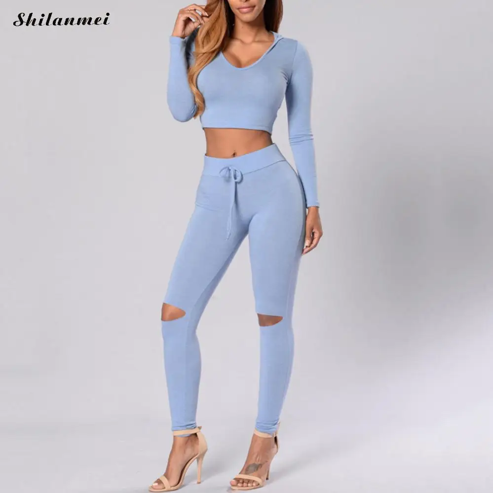2018 Women Plus Size Sports Set Skinny Exercise Sets For Lady Yoga Pant Long Sleeve Top Shirt Hollow Sportswear | Спорт и