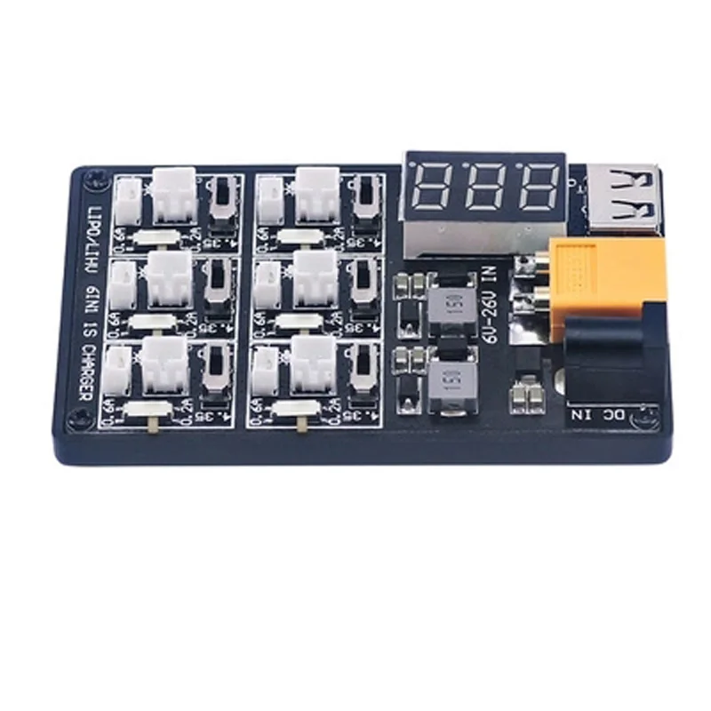 

1S Lipo Battery Parallel Charger Board XT60 Input with Dual BEC for Eachine E010 RC Drone Quad Helicopter Lipo Battery