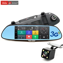 Junsun 7″ 3G Car Camera DVR GPS Bluetooth Dual Lens Rearview Mirror Video Recorder FHD 1080P Automobile DVR Mirror Dash cam
