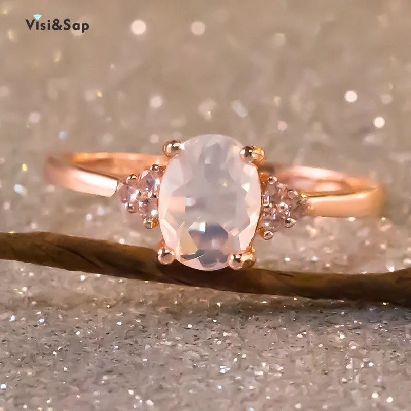 

Visisap Elliptic champagne Opals Rings for Women Elegant Rose Gold Color Gifts Ring Dropshipping Jewelry Supplier B2275