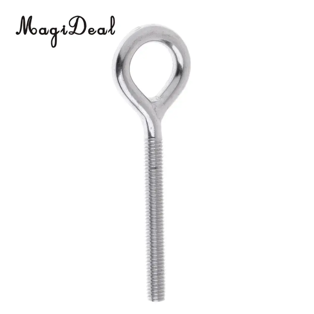 MagiDeal Heavy Duty 304 Stainless Steel Long Lifting Eye Bolts Welded Eye Metric Size M4, M5, M6, M8, M10, M12 