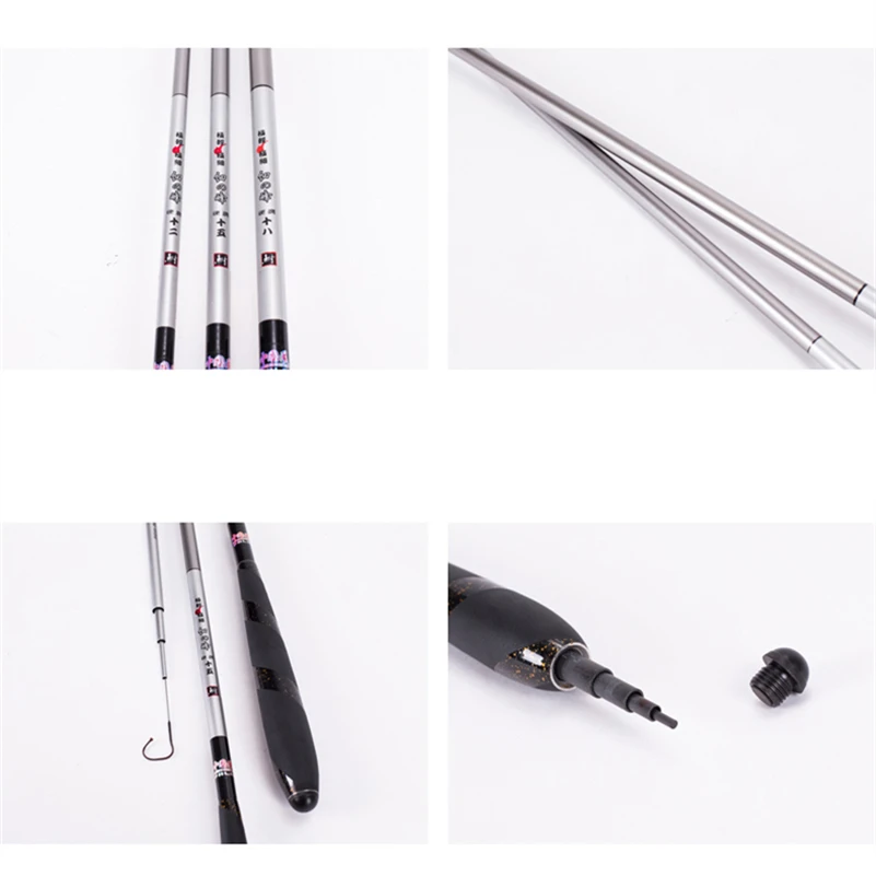Fluxo de Fibra de Alto Vara de Pesca Pólo de Pesca Novo Carbono Telescópica Ultra Leve Ultrafino Pesca da Carpa Pólo Mão Frete Grátis 11 Varas de pescar