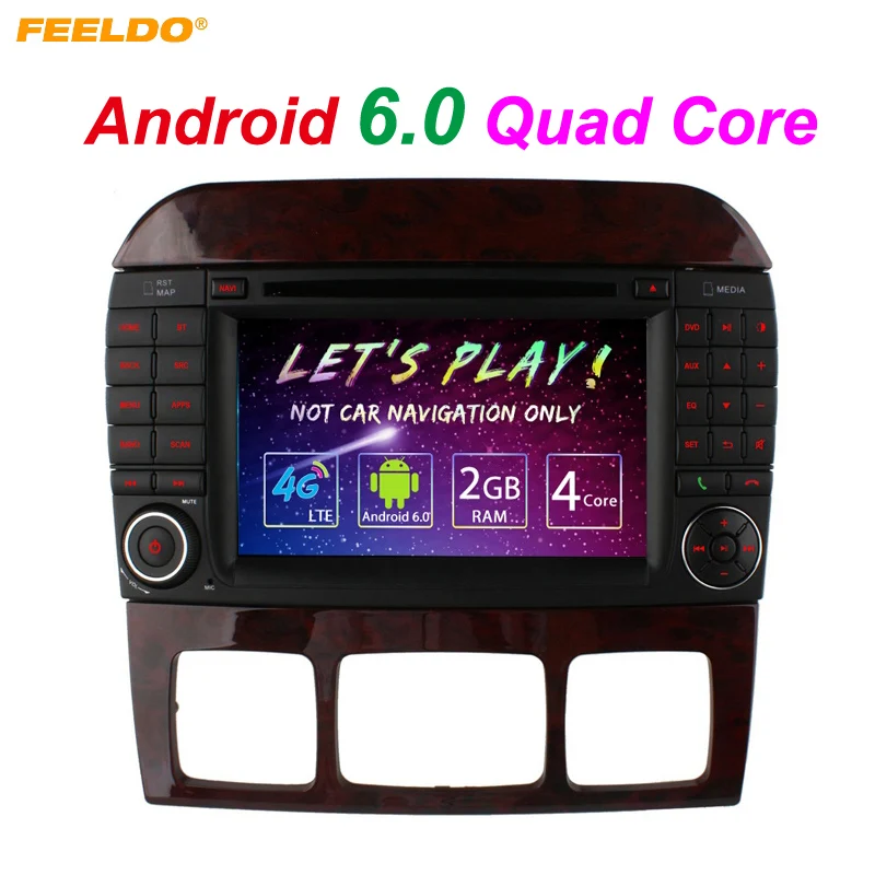

FEELDO 7" inch Android 6.0 (64bit) DDR3 2G/16G/4G LTE Quad Core Car DVD GPS Radio Head Unit For Mercedes Benz S W220 S280/S320
