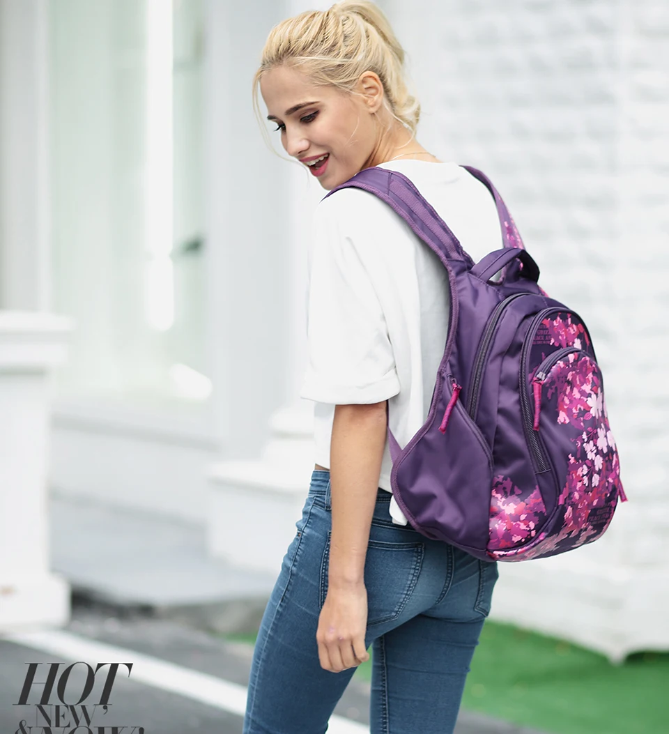 GRIZZLY, новинка, женский рюкзак для девочек-подростков, модный, Mochila, Повседневный, водонепроницаемый, с принтом, школьные сумки, большая емкость, дорожные сумки