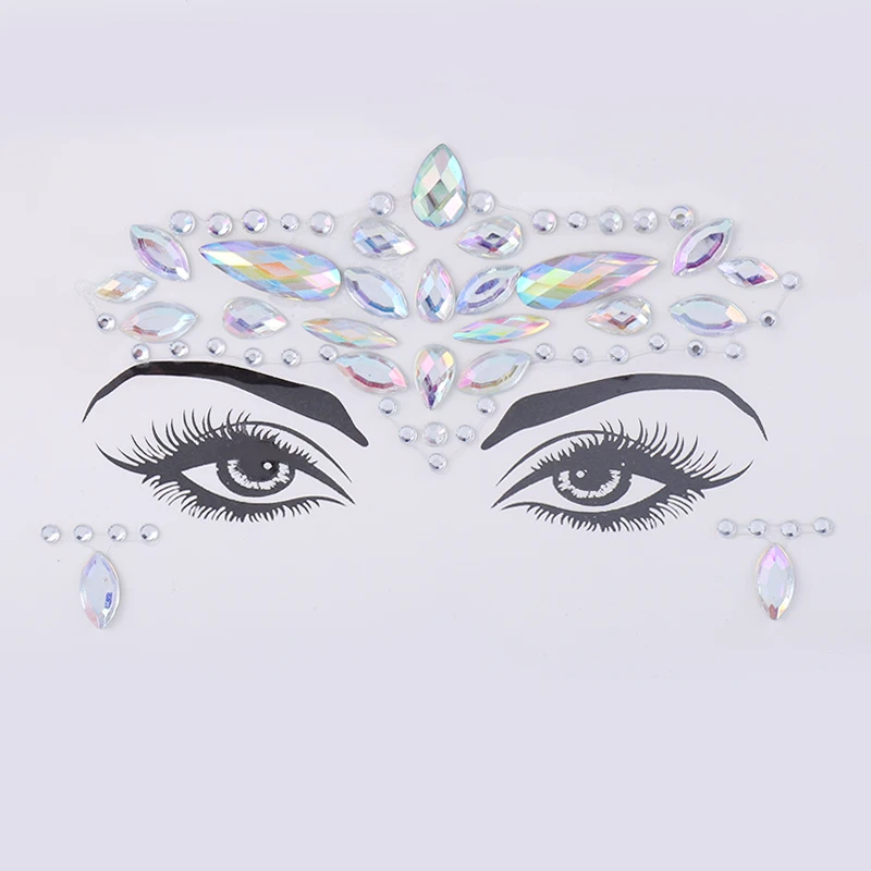 Temporary Tattoo Face Jewelry Rhinestone Eyebrow Heart Sticker Decoration Party Makeup Body Shiny Festival Flash Art Sticker Temporary Tattoo Face Jewelry Rhinestone Eyebrow Heart Sticker Decoration Party Makeup Body Shiny Festival Flash Art Sticker