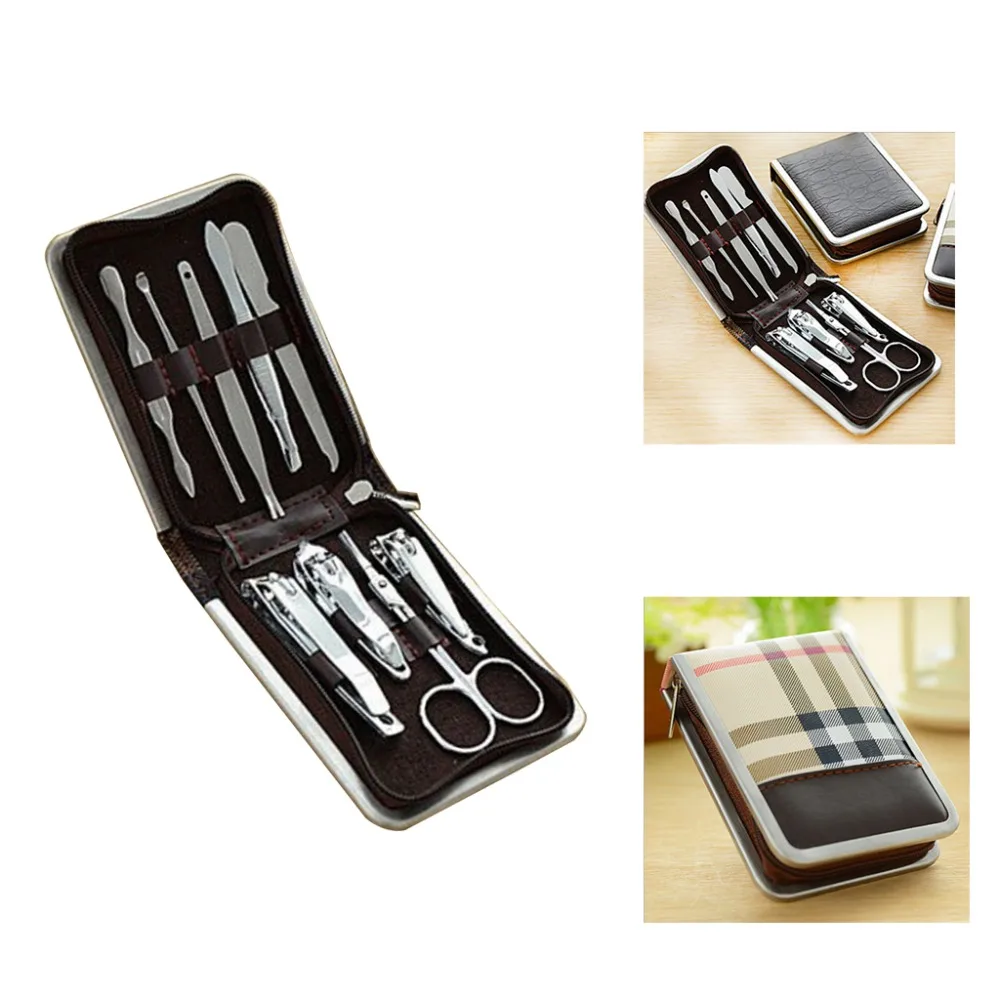 

9pcs Stainless Steel Manicure Pedicure Nail Clipper Cutter Set Travel Grooming Tool