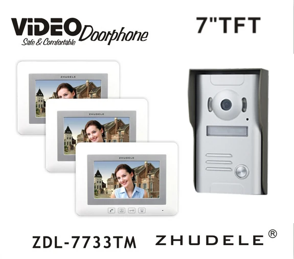 ZHUDELE дверной звонок Домофон 7 &quotдисплей видео телефон двери сенсорные наборы