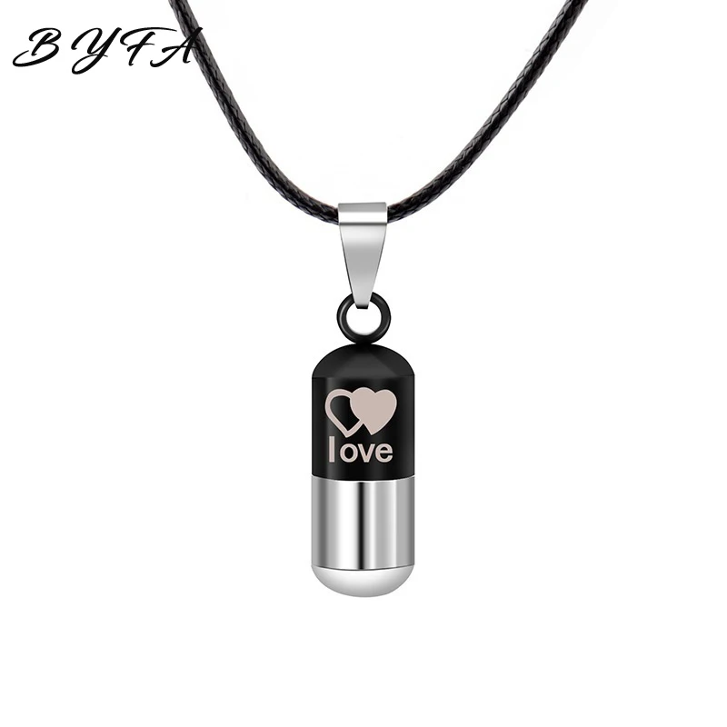 

Korean Fashion Titanium Vase Make A Wish Oil Perfume Bottle Pendant Necklace for Couple Lovers Souvenir Gift