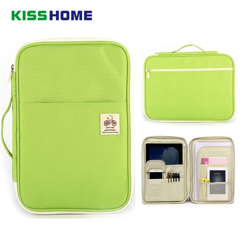 

New Zippers Multi-functional A4 File Bag Storage Bags Portable iPad Computer Bag Waterproof Oxford Cloth Office Data Storage Bag