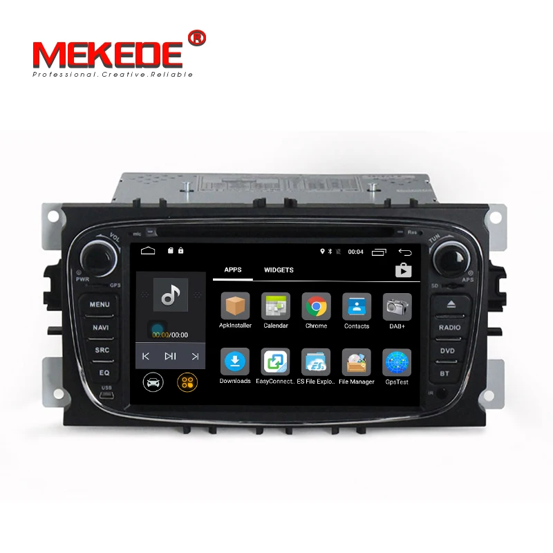 Discount 1024x600 HD 2 din Android 7.1  Quad Core Car DVD Player GPS Navi for Ford Focus Mondeo Galaxy with Audio Radio Stereo Head Unit 1