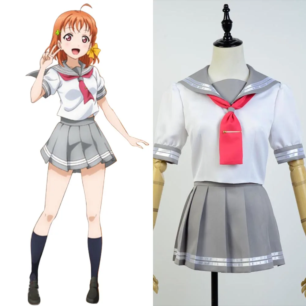 Lovelive Sunshine Cosplay Aqours Takami Chika Sailor Suit Cosplay 