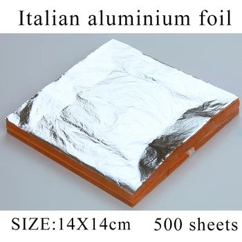 

500 sheets Italian aluminum imitation silver leaf foil sheets for art crafts , furniture decorations 14X14cm free shipping