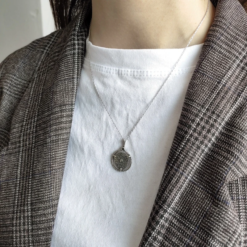 

Silvology Irregular Abstract Element Necklace 925 Sterling Silver Vintage Creative Elegant Pendant Necklace For Women Jewelry