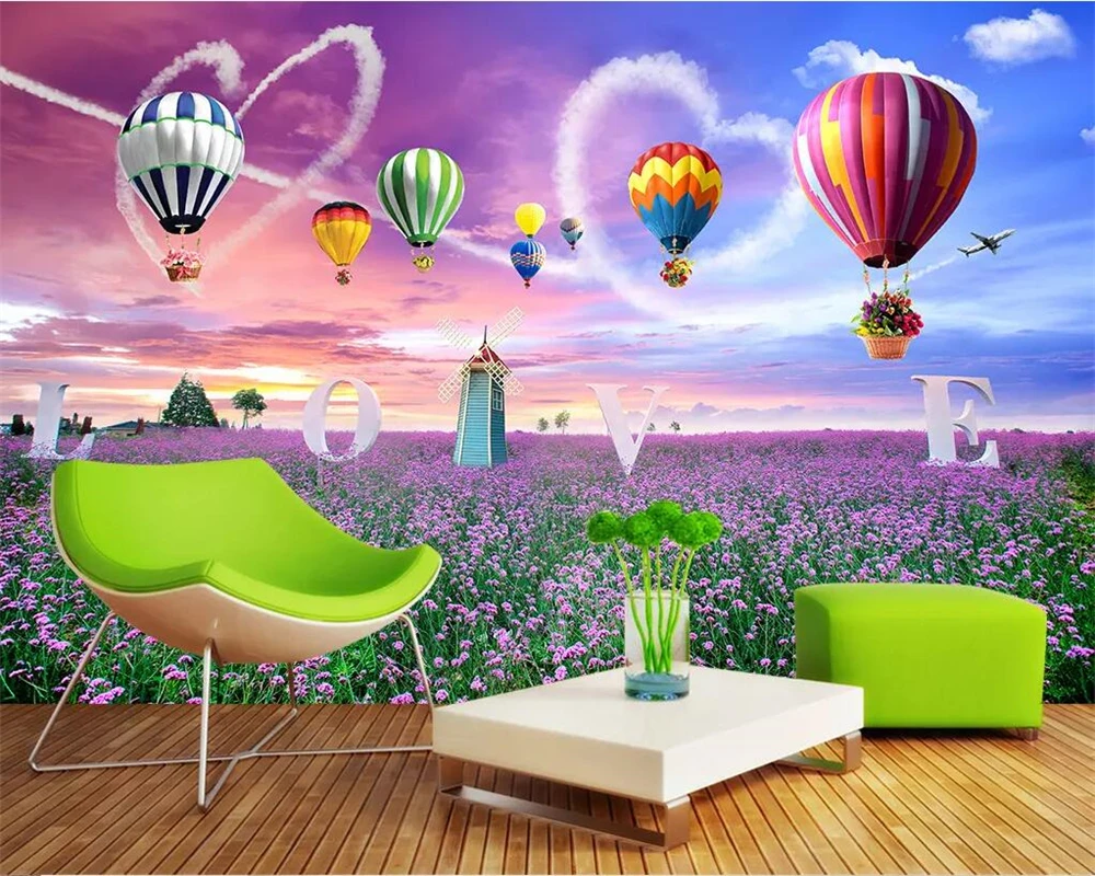 

beibehang Custom wallpaper 3D photo mural Lavender flowers 3D children's room TV background wall Living room 3d wallpaper mural