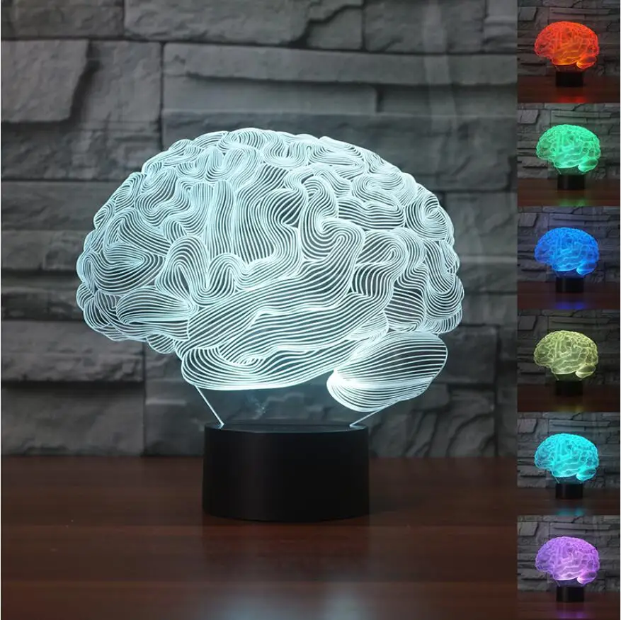 

3D Einstein Brain Smart Games Student Professor doctor Lighting Glittering Figures Best Gifts