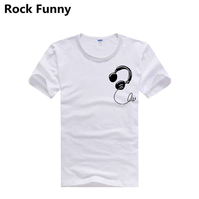Fashion Art Headphones Design Women T Shirt Retro Headset Printed O