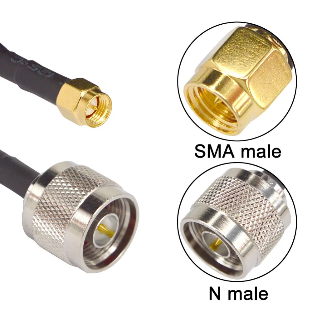 15 метров(49,2 футов) Низкая потеря SMA male к N Мужской кабель-удлинитель RG58 коаксиального кабеля