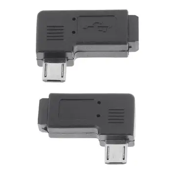 

Right Left 90 Degree Micro Mini USB Connector Adapter, Mini USB Female to Micro USB Male Adapter Straight L Shape Connector