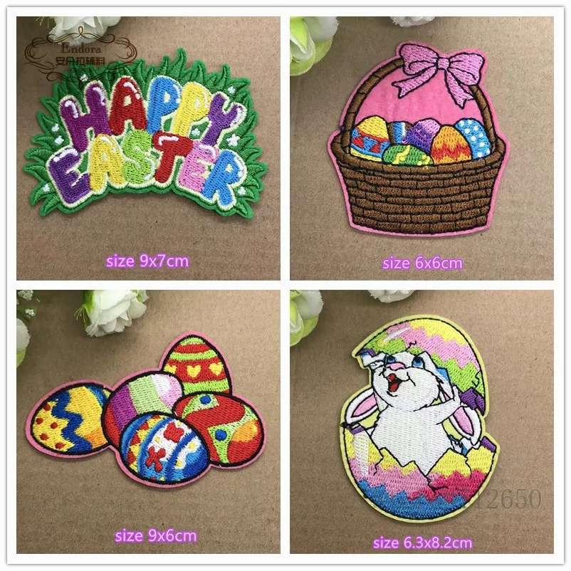 Easter Iron Patches Easter Eggs Embroidery Easter Applique Patch