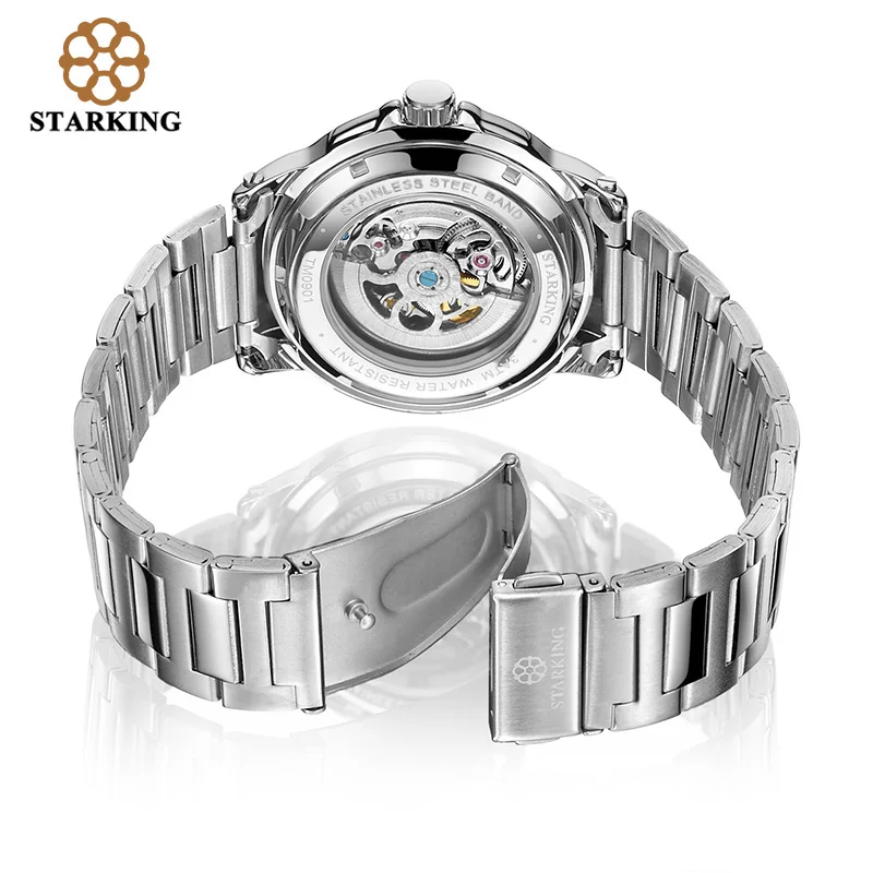 STARKING Relogio Masculino мужские роскошные брендовые деловые часы, механические часы со скелетом, мужские наручные часы Laikrodis TM0901