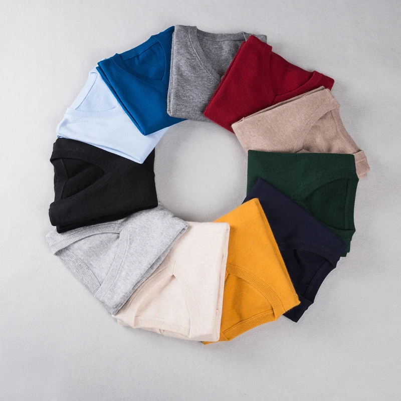 2019 New Autumn Winter Thickening Men 100% Pure Cashmere Sweater Collar Loose Wool V-neck Full Pullovers Solid Long Sleeve 2019 New Autumn Winter Thickening Men 100% Pure Cashmere Sweater Collar Loose Wool V-neck Full Pullovers Solid Long Sleeve
