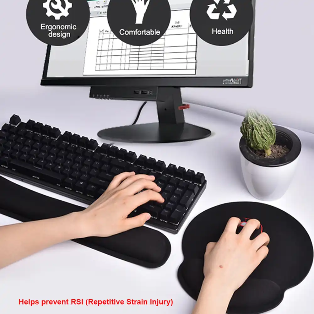 TXSD Memory Foam Keyboard Wrist Rest Mouse Wrist Support Soft Handguard Mouse Rest for Computer Laptop