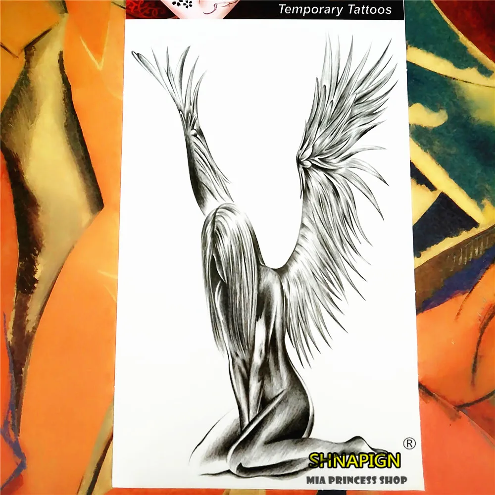 Shnapign أجنحة الملاك الوشم المؤقت هيئة الفن ، 12*20 سنتيمتر فلاش الوشم ملصقات ماء وهمية الوشم الحناء تاتو ملصق الحائط Shnapign أجنحة الملاك الوشم المؤقت هيئة الفن ، 12*20 سنتيمتر فلاش الوشم ملصقات ماء وهمية الوشم الحناء تاتو ملصق الحائط