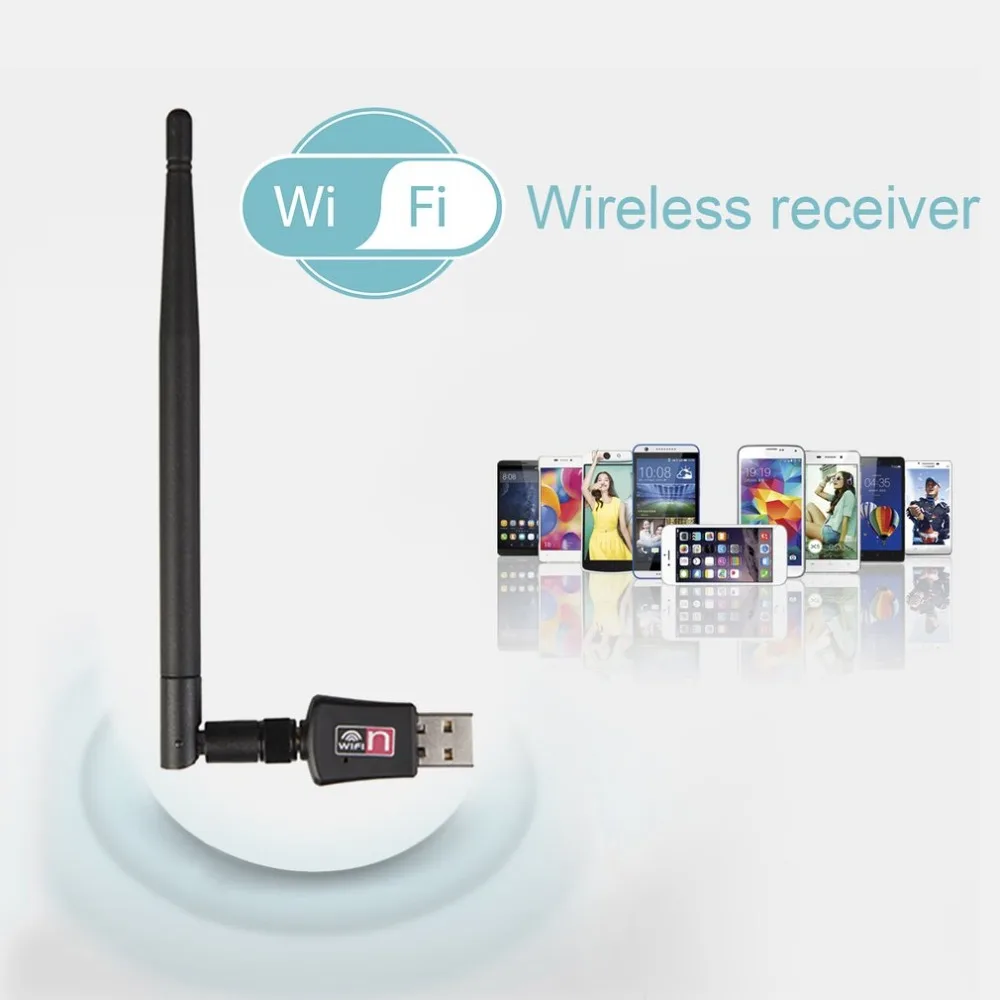 Беспроводной Mini-USB адаптер 300 м 2,4 ГГц 802,11 b/g/n сетевая карта USB 2,0 адаптер Wi-Fi с 2dbi антенны для настольных ПК