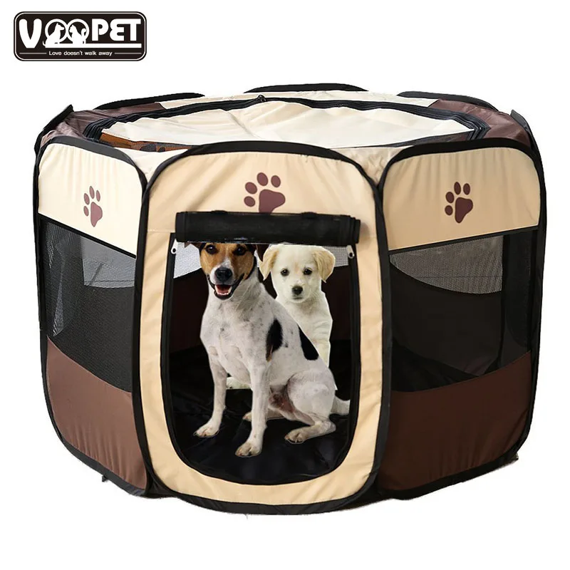 Pet Bed Portable Pet Tent Folding Dog House Cage Dog Cat Tent Playpen