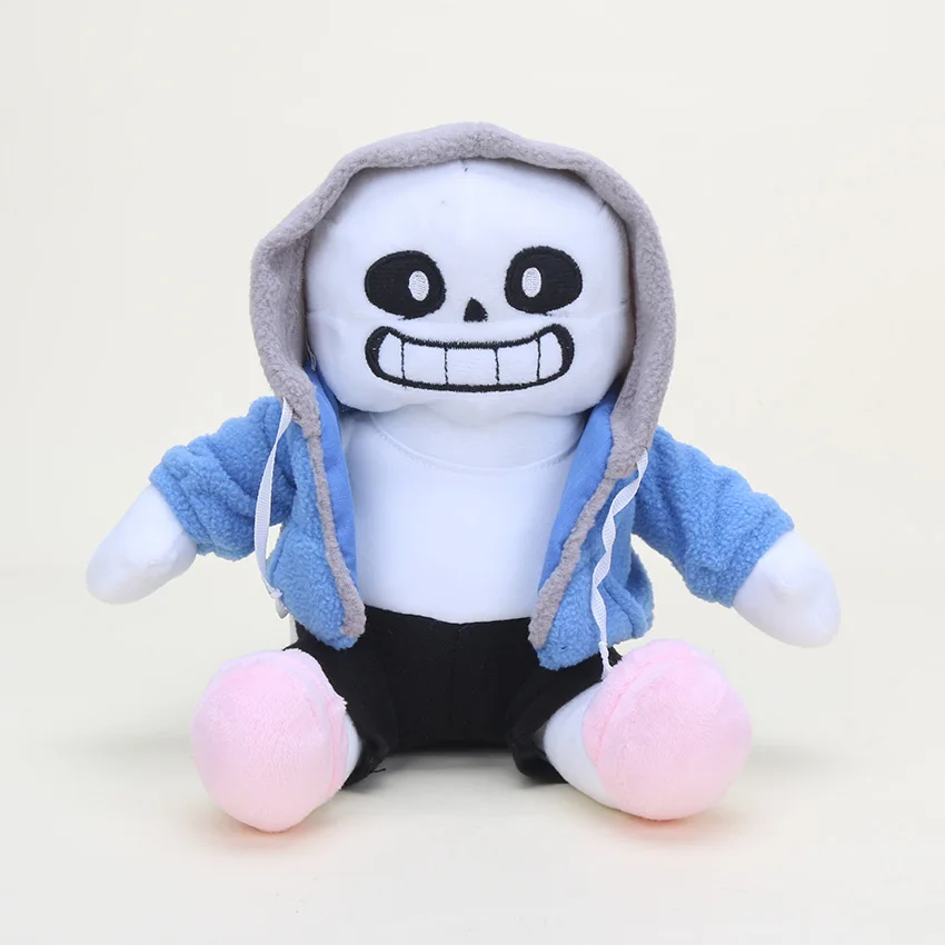 

22-30CM Cartoon Blue Skull Man Plush Toy Cute Orange Sitting Skull Man Doll Birthday Gift For Children