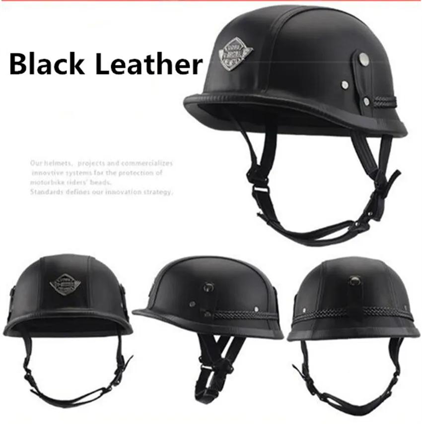 

Retro and Vintage Half Open Face DOT Approved Motorcycle Helmet for Man and Woman M L XL