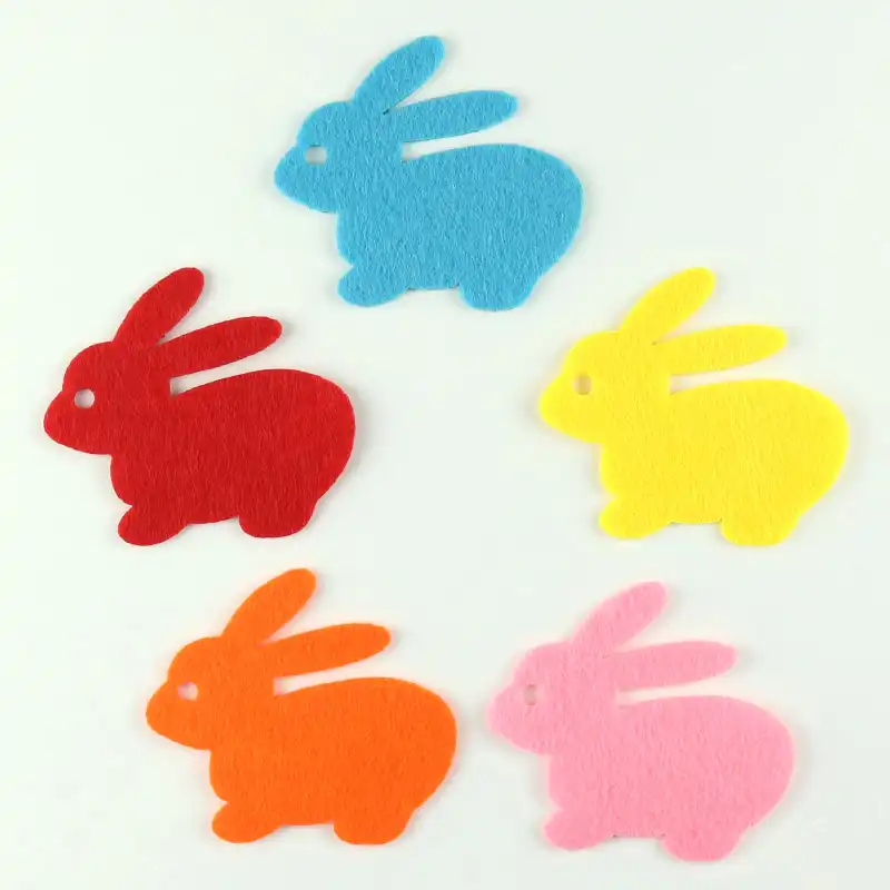 5 Unids Lote Paquete De Fieltro Con Forma De Conejo Apliques No