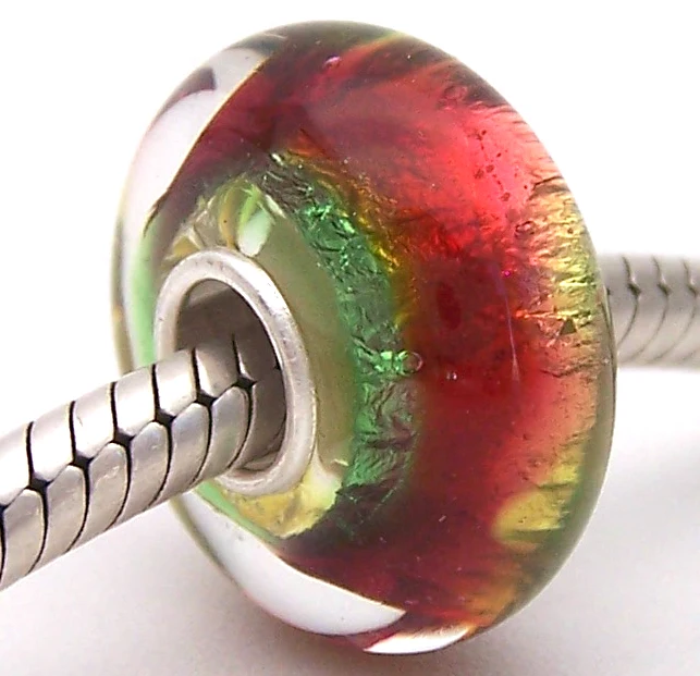 

PJG963 100% S925 Sterling Silver Beads Murano Glass beads Fit European Charms Bracelet charms diy jewelry Lampwork GlassBeads