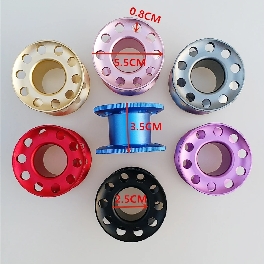 Perfeclan Durable Aluminum Alloy Scuba Diving Finger Spool Dive Reel Snorkeling Guide Line Spool Holder Water Sports Accessories