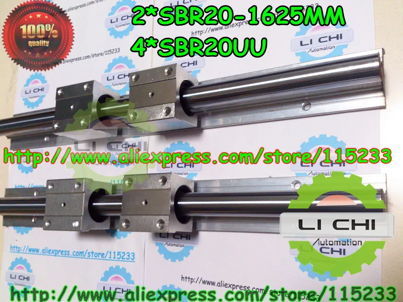 

Top sell: 2pcs SBR20-L1625mm Linear Bearing Rails + 4pcs SBR20UU Linear Motion Bearing Blocks (can be cut any length)