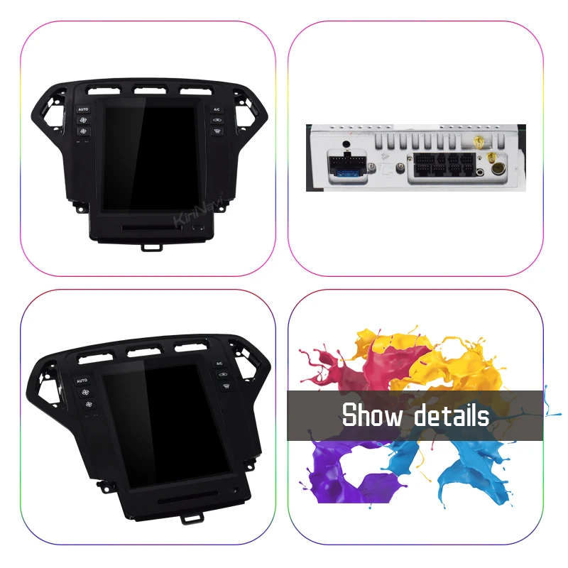 Cheap KiriNavi Vertical Screen Tesla Style Android 8.1 10.4" Car Dvd Player For Ford Mondeo Car Radio Gps Navigation 2007-2010 4G WIFI 3