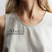 E-Manco шикарное Очаровательное ожерелье с подвесками для женщин изысканное ожерелье из нержавеющей стали женское Трендовое ожерелье Чокеры