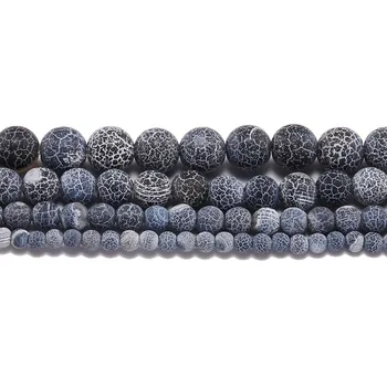 

1strand/lot 4 6 8 10 12 mm Weathering Natural Stone Frost Crab Agates Round Spacer Bead For Jewelry Making DIY Necklace Bracelet