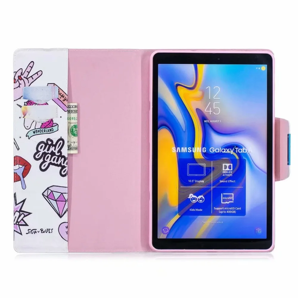 Милый чехол из искусственной кожи чехол для Samsung Galaxy Tab A A2 2018 10,5 дюйма T590 T595 T597 SM-T590 чехол принципиально Tablet PC Стенд Shell