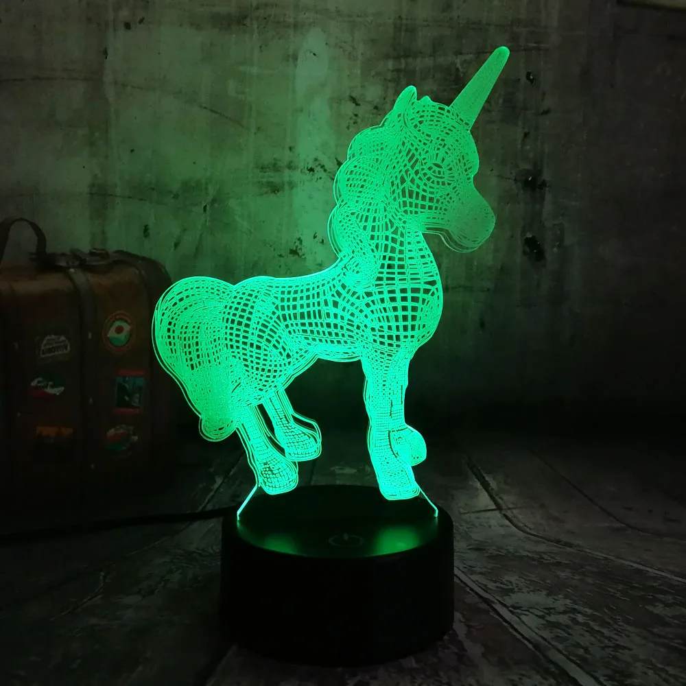 2019 г. красивый Единорог романтическая лампа 3D светодиодсветодиодный настольная