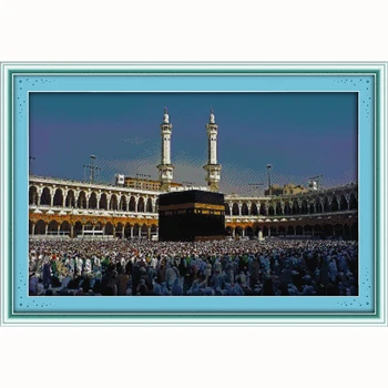 

Pilgrimage to Mecca 2016 diy counted cross stitch kits landscape house living room decoration needlework embroidery religious