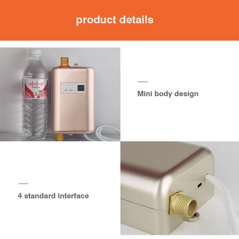 Electric Water Heater 110V Instantaneous Water Heater Kitchen Faucet Heating Thermostat Household Heater Tap Water Heater 220V