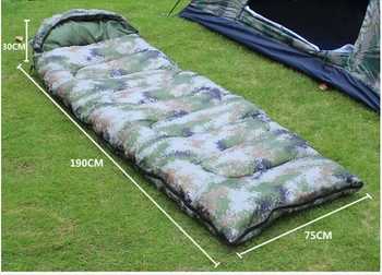 

220*75CM Camouflage Single Sleep Bag Military Fans Envelope Sleeping Bag Outdoor Camping Tent Sleeping Bag