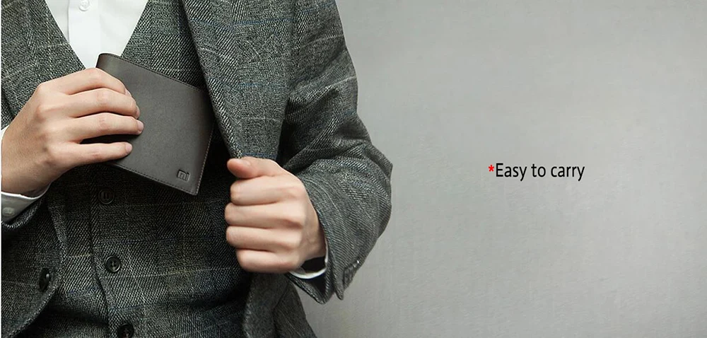 XIAOMI Mi Wallet Genuine Leather Black Purse Man Stylish Business Cowhide Standard Wallets High Quality Men Leather Wallets  (13)