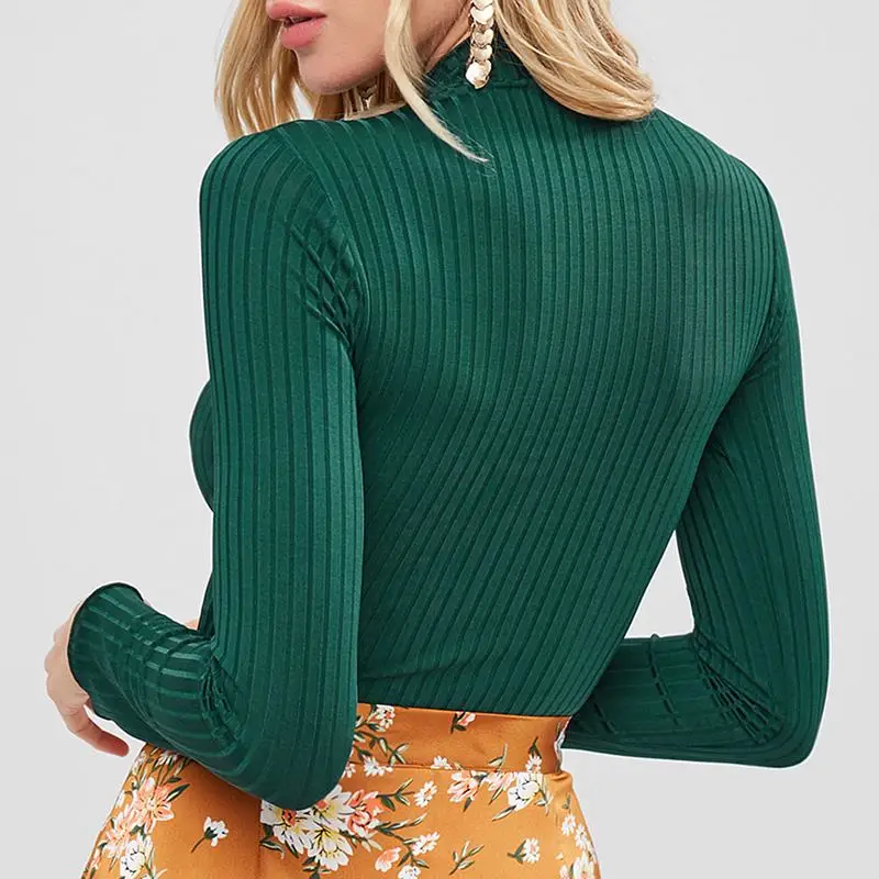 Sandra Jrr 2018 Autumn Winter Sweater Women Long Sleeve Pullovers Basic Slim Turtleneck Short Design Cotton Tops Shirts