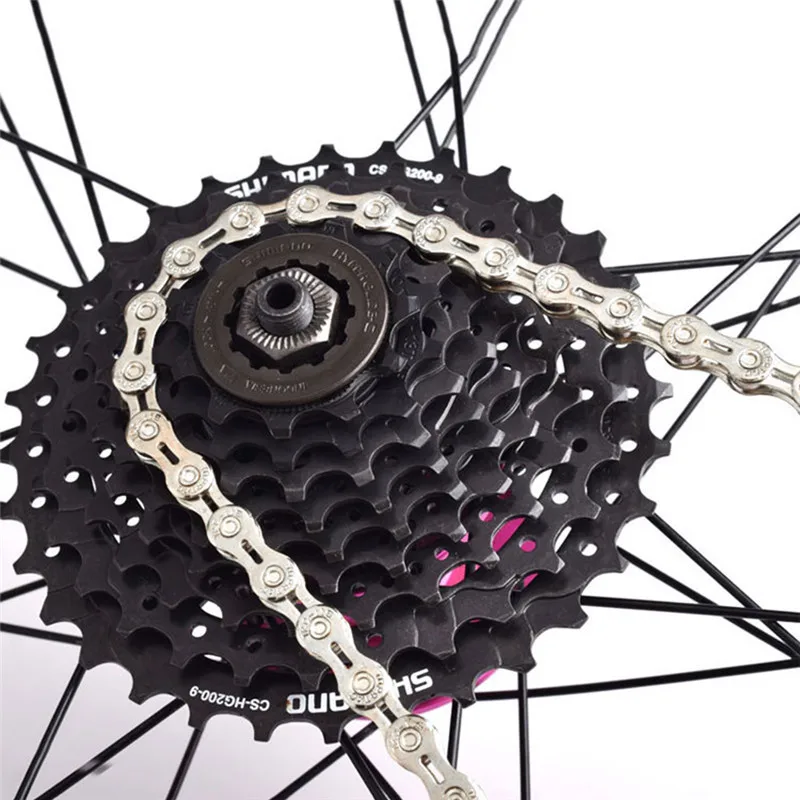 Cadena de transmisión de bicicleta de montaña cadena de 10-velocidades 116 anillos de cadena de plata plantada hueco Ultra-luz cadena para Variable velocidad