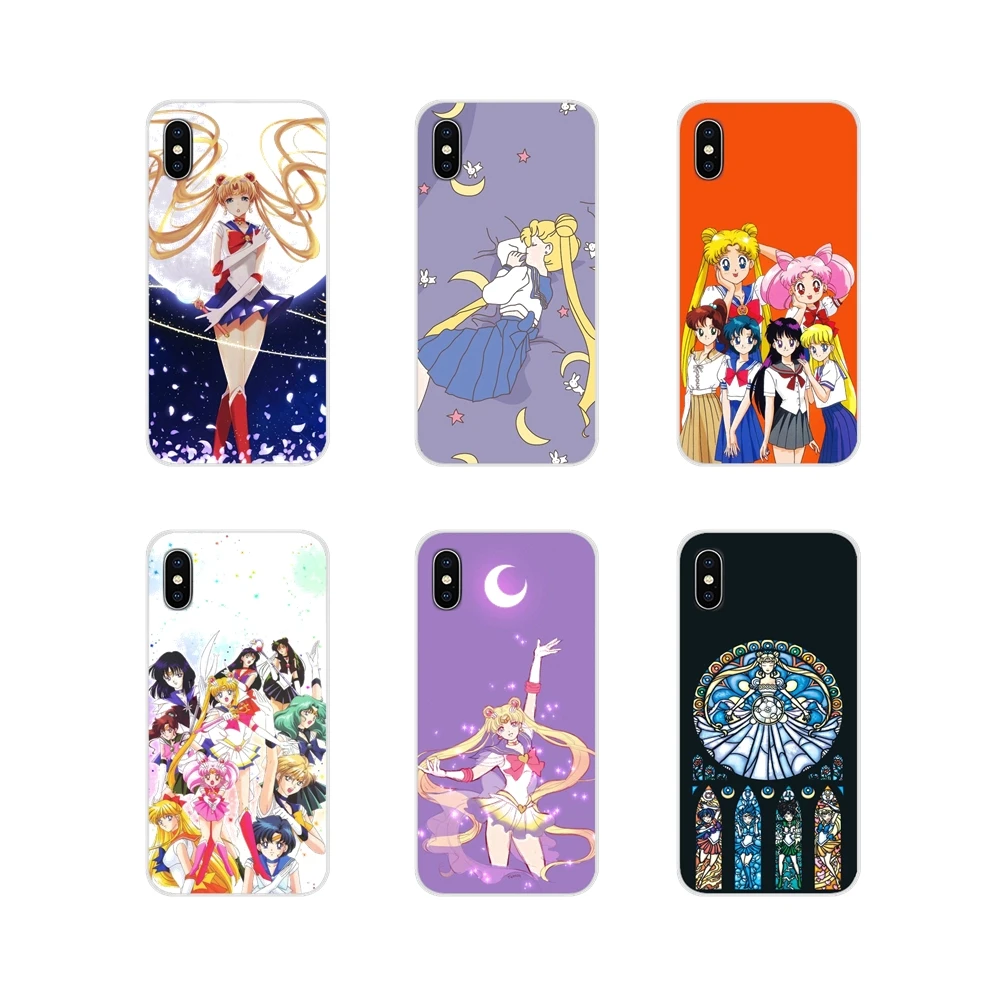 

Cell Phone Bag Case For Samsung Galaxy S3 S4 S5 Mini S6 S7 Edge S8 S9 S10 Lite Plus Note 4 5 8 9 cute Sailor moon girls Flexible