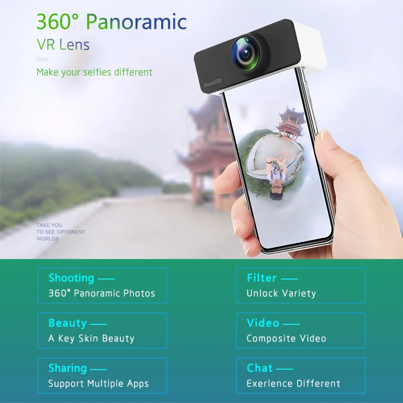 Новейший прямоугольник iphone 360 градусов панорамный объектив камеры полный обзор двойной объектив для Apple iphone X 6 7 8 Plus мобильный телефон
