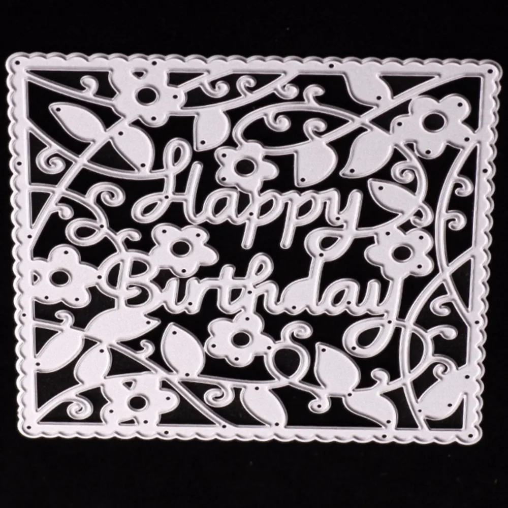 Happy birthday cutting dies scrapbooking embossing folder troqueles