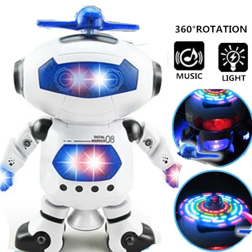 Intelligent 360 Rotation Dance Robot Musical Light Walking Electronic